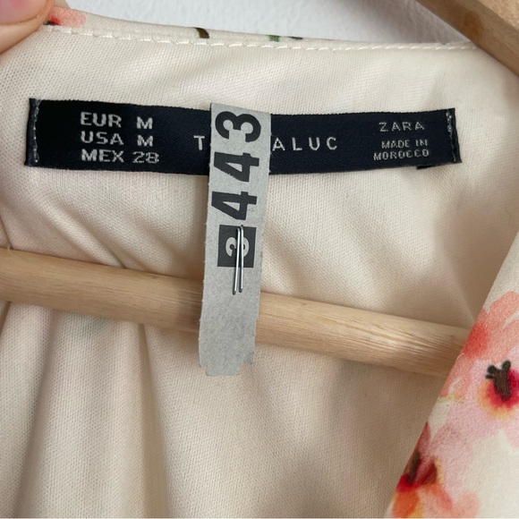 Zara Cream Floral Maxi Dress with Pink & Green Print - Picture 8 of 14